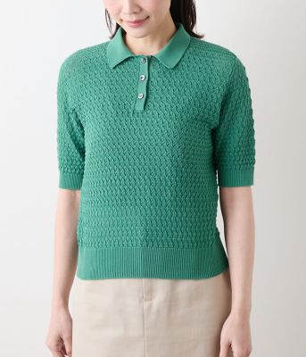 40%OFF】DAIRIKU/Fulling Damage Tite Polo Knit（Purple