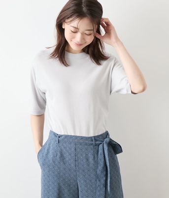 ＜NEWYORKER (Women)＞ギザコットンホールガーメント（Ｒ）　５分袖プルオーバー（２０２５５１７５５６７１）