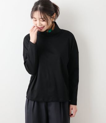 NEWYORKER (Women)/ニューヨーカー オーガニックコットンスムース オフハイネックプルオーバー(202551816655) 05ブラック トップス【三越伊勢丹/公式】