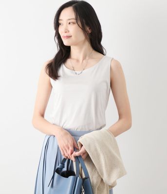 NEWYORKER (Women)/ニューヨーカー セルロースコットンスムース タンクトップ(202551865653) 02ライトグレー トップス【三越伊勢丹/公式】