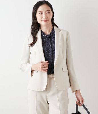 NEWYORKER L (Women/大きいサイズ)/ニューヨーカー Ｌ 【Ｌ】【ウォッシャブル】ダブルフェイス　ノッチドラペル１釦ジャケット（２０２５５４０１５１１１）