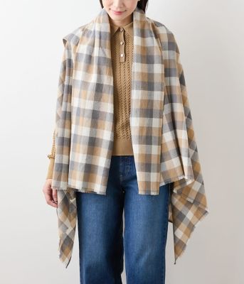 L】エターミンブロックチェック ケープストール