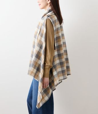 L】エターミンブロックチェック ケープストール