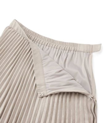 L】フェイクスエード アコーディオンプリーツスカート