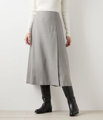 ＜NEWYORKER L (Women/大きいサイズ)＞【Ｌ】【ウォッシャブル】ＴＷビエラ　ワンタックＡラインスカート（２０２５５４２５６２５２）