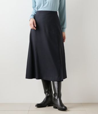 【送料無料】NEWYORKER L (Women/大きいサイズ)/ニューヨーカー L TWビエラ ワンタックAラインスカート(202554256252) 75ネイビー 【三越伊勢丹/公式】