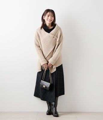 美品✨希少【エルメス】ウールアンゴラ ビッグベルトラップスカート ブラック 36 ワイズY's ウールギャバアシンメトリーラップスカート 黒3 (K