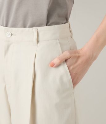【Ｌ】【ウォッシャブル】リネンライクストレッチ　ワンタックワイドパンツ（２０２５５４３１５１５１）