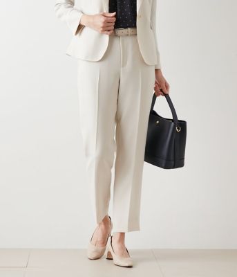 NEWYORKER L (Women/大きいサイズ)/ニューヨーカー Ｌ 【Ｌ】【ウォッシャブル】ダブルフェイス　クロップドテーパードパンツ（アイボリー）（２０２５５４３２５１１１）