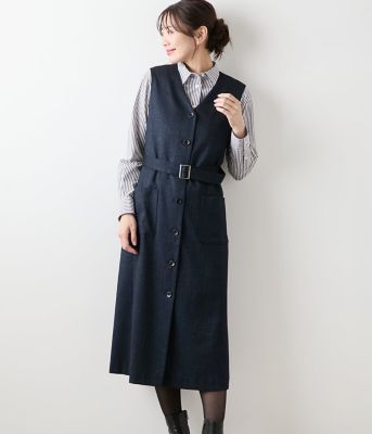 【美品】ダイアグラム　テーラージャンパースカート　ジレ　トレンチ　ウール 完売品 美品 ダイアグラム テーラージャンパースカート ジレ トレンチ