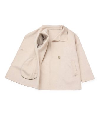 L】ウールナイロンリバー スタンドショートコート