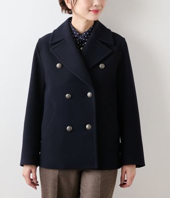 送料無料】【L】ラムウールモッサ ピーコート