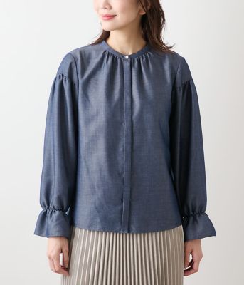 聖竜ガブエリウス　４枚セット L】ダンガリーツイル ギャザーフリルブラウス