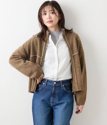 L】ダンガリーツイル ギャザーフリルブラウス