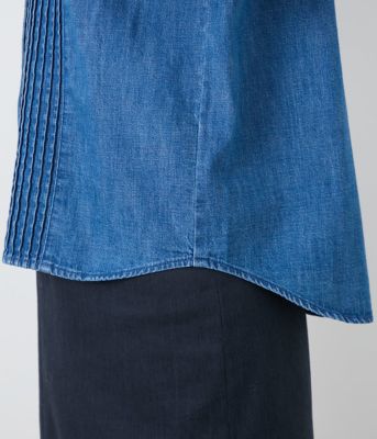 【Ｌ】ＥＤＷＩＮ　７．２オンス　スタンドカラーデニムシャツ（２０２５５４６２５２１５）