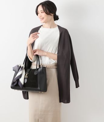 ＜NEWYORKER L (Women/大きいサイズ)＞【Ｌ】コットンアセテート　ホールガーメント（Ｒ）　　着流しカーディガン（２０２５５４７１５５３１）