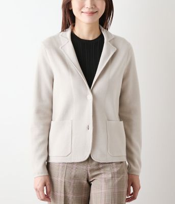 L】【手洗い可能】和紙混接結編み ニットジャケット