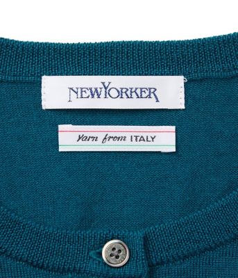 L】【手洗い可能】キャッシュウール クルーネックカーディガン