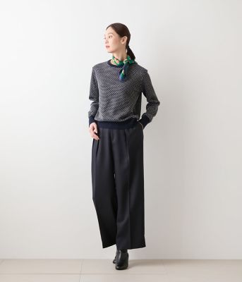 美品⭐︎テラウェア上⭐︎L⭐︎オープンネック L】【手洗い可能】トライアングルラメ クルーネックニットプル