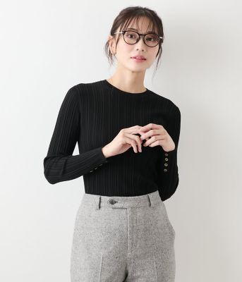 ＜NEWYORKER L (Women/大きいサイズ)＞【Ｌ】【手洗い可能】ウォッシャブルウール　ランダムリブプルオーバー（２０２５５４７１６６５１）