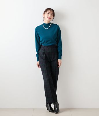 L】【手洗い可能】キャッシュウール ボトルネックプルオーバー