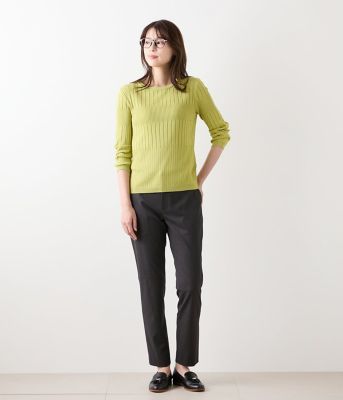 L】【手洗い可能】レーヨンポリストレッチ 7分袖クルーネック