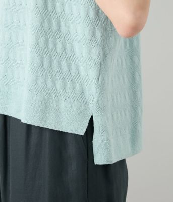 【Ｌ】コットンブークレー　スキッパーニットポロシャツ（２０２５５４７５５６６３）