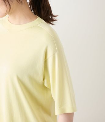 L】ギザコットンホールガーメント（R） 5分袖プルオーバー