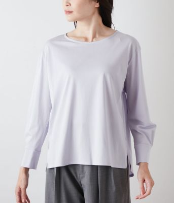 ラウンドカットトップのみ販売 L】コットンナイロントリコット ラウンドヘムカットソー