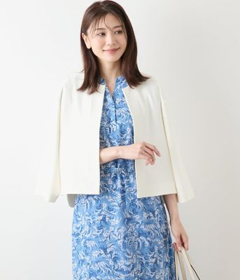 ＜NEWYORKER L (Women/大きいサイズ)＞【Ｌ】ジョーゼットダンボール　７分袖着流しカーディガン（２０２５５４８１６５１１）