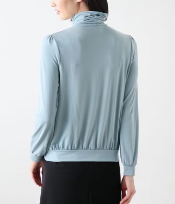 L】ラグウォーム ギャザータートルネックカットソー