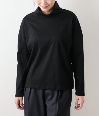 L】オーガニックコットンスムース オフハイネックプルオーバー