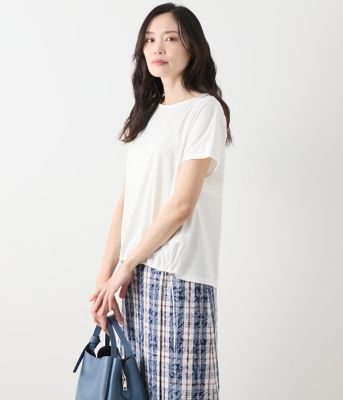 ＜NEWYORKER L (Women/大きいサイズ)＞【Ｌ】コットンナイロントリコット　前裾ドロストプルオーバー（２０２５５４８２５６５２）