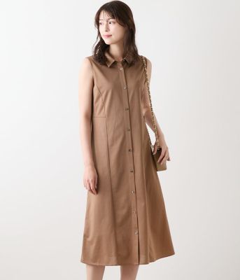 NEWYORKER L (Women/大きいサイズ)/ニューヨーカー Ｌ 【Ｌ】【接触冷感】ハイツイストツイル　ノースリーブシャツワンピース（２０２５５４８４５６７２）