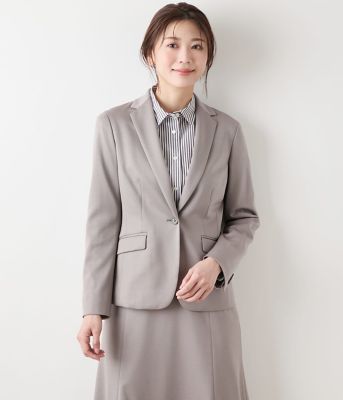 NEWYORKER L PLUS (Women/大きいサイズ)/ニューヨーカー Ｌ ＰＬＵＳ 【L】【ウォッシャブル】モクロディクリア ノッチドラペル1釦ジャケット(202559016310)