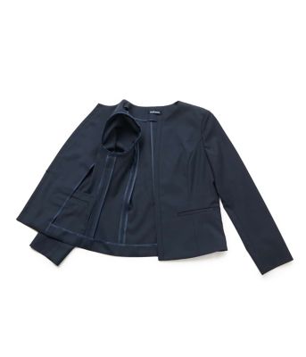 【Ｌ】【ウォッシャブル】シャークスキン　ノーカラージャケット（２０２５５９１１５３５１）