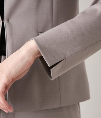 L】【ウォッシャブル】モクロディクリア ノーカラージャケット