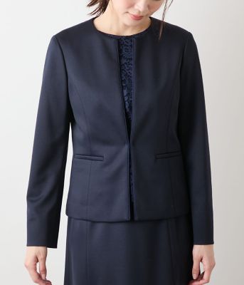 L】【ウォッシャブル】モクロディクリア ノーカラージャケット