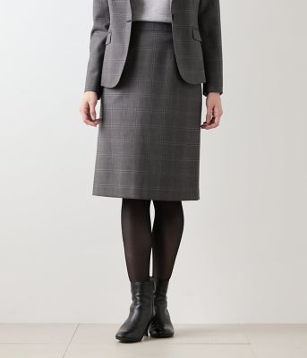 ＜NEWYORKER L PLUS (Women/大きいサイズ)＞【Ｌ】ウールウインドウペイン　ストレートスカート（２０２５５９２１６３５０）