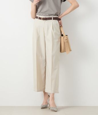 NEWYORKER L PLUS (Women/大きいサイズ)/ニューヨーカー Ｌ ＰＬＵＳ 【Ｌ】【ウォッシャブル】リネンライクストレッチ　ワンタックワイドパンツ（２０２５５９３１５１５１）