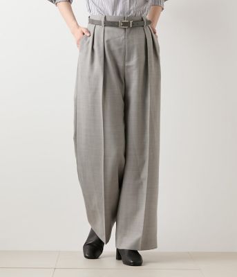 ＜NEWYORKER L PLUS (Women/大きいサイズ)＞【Ｌ】【ウォッシャブル】ＴＷビエラ　ワイドパンツ（２０２５５９３１６２５２）