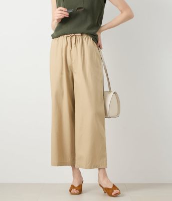 NEWYORKER L PLUS (Women/大きいサイズ)/ニューヨーカー Ｌ ＰＬＵＳ 【Ｌ】リネン混プレーンウィーブ　ドロストイージーパンツ（２０２５５９３３５２６４）