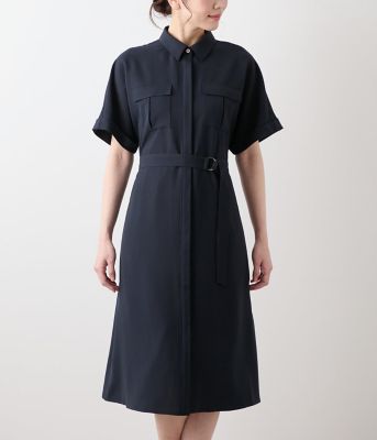 【Ｌ】【ストレッチ】マットクロス　シャツワンピース（２０２５５９４５５１５５）