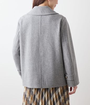 L】ラムウールモッサ ピーコート（202559556260