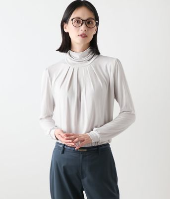 ＜NEWYORKER L PLUS (Women/大きいサイズ)＞【Ｌ】ラグウォーム　ギャザータートルネックカットソー（２０２５５９８１６５５３）