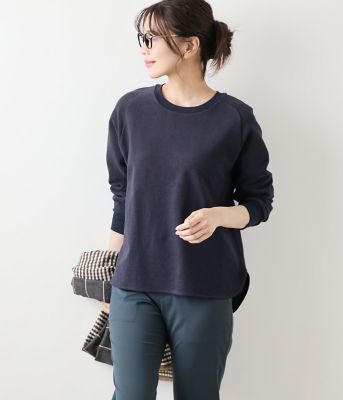 【送料無料】NEWYORKER L PLUS (Women/大きいサイズ)/ニューヨーカー L PLUS オーガニックコットンパイル クルーネックプルオーバー(202559816653) 75ネイビー トップス【三越伊勢丹/公式】