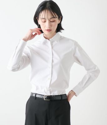 ＜NEWYORKER L PLUS (Women/大きいサイズ)＞【Ｌ】コットンポリブロード　レギュラーカラーシャツ（リクルート対応）（２０２５８６６１６９１３）