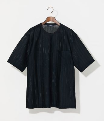 70’s Hang Ten ジャガード　ヘンリーネック　Tシャツ　総柄　古着 ジャカードストライプ ヘンリーネック Tシャツ