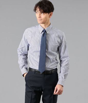 ＜NEWYORKER (Men)＞ＮＹ　ＣＡＲＥ　ＦＲＥＥ・ＳＵＰＩＭＡ　ＣＯＴＴＯＮ　ロンドンストライプ　長袖ボタンダウンシャツ（２０２６１１７０８３２５）