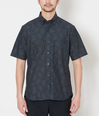 バタフライジャカード 半袖ショートボタンダウンシャツ